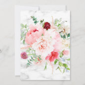 Elegant Pink Peony Floral Calligraphy Birthday Kaart (Achterkant)
