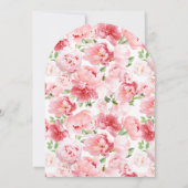 Elegant Pink Peony Floral Calligraphy Shower Kaart (Achterkant)