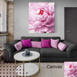 Elegant Pink Peony Floral Digital Photography Canvas Afdruk