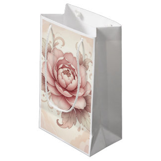 Elegant Pink Peony Floral Klein Cadeauzakje