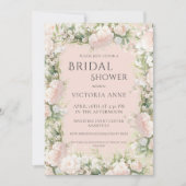 Elegant Pink Peony Floral Vrijgezellenfeest Kaart (Voorkant)