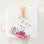 Elegant Pink Peony Florals Hartelijk dank Bedankjes Labels (In situ)