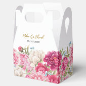 Elegant Pink Peony Florals Wedding Bedankdoosjes (Geopend)