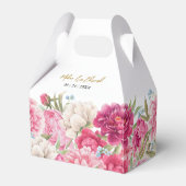 Elegant Pink Peony Florals Wedding Bedankdoosjes (Voorkant Zijde)