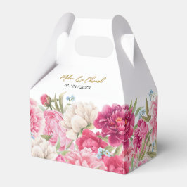 Elegant Pink Peony Florals Wedding Bedankdoosjes