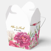 Elegant Pink Peony Florals Wedding Bedankdoosjes (Geopend)