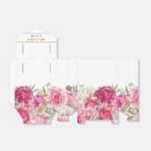 Elegant Pink Peony Florals Wedding for Box Bedankdoosjes (Uitgevouwen)