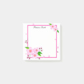 Elegant Pink Peony Flower Personalized Post-it® Notes (Voorkant)