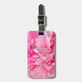 Elegant Pink Peony Foto - Gepersonaliseerd Bagagelabel (Voorkant verticaal)