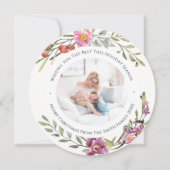 Elegant Pink Peony Modern Script Waterverf Floral Feestdagenkaart (Voorkant)