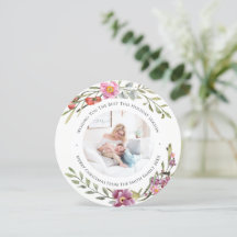 Elegant Pink Peony Modern Script Waterverf Floral