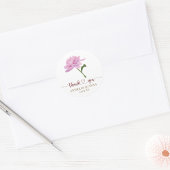 Elegant Pink Peony Wedding Thank You Ronde Sticker