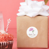 Elegant Pink Peony Wedding Thank You Ronde Sticker