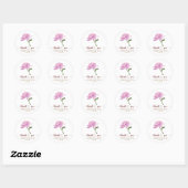 Elegant Pink Peony Wedding Thank You Ronde Sticker (Vel)