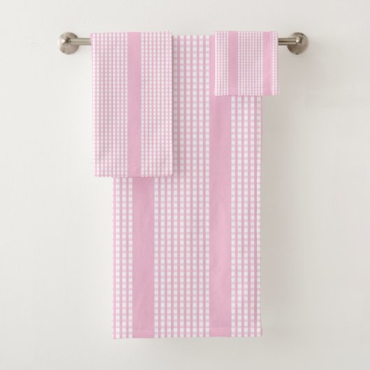 Elegant Pink Plaid Towels Soft Modern Bathroom Bad Handdoek (Insitu)