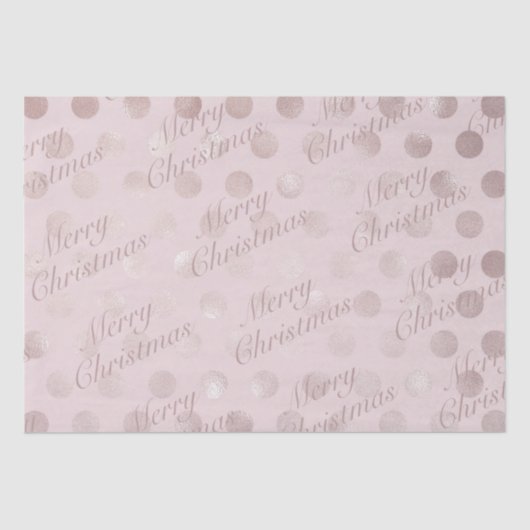 Elegant Pink Polka Dot Merry Kerstmis Tissuepapier (Voorkant)