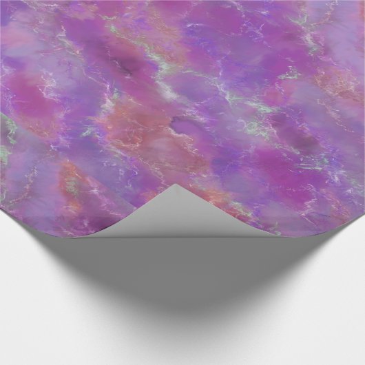 Elegant pink, purple and silver Marble Pattern Cadeaupapier (Hoek)