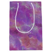 Elegant Pink, Purple And Silver Marble Pattern Medium Cadeauzakje (Voorkant)