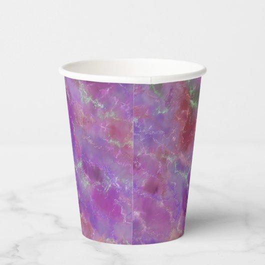 Elegant pink, purple and silver Marble Pattern Papieren Bekers (Rechts)