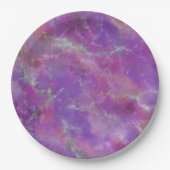 Elegant pink, purple and silver Marble Pattern Papieren Bordje (Voorkant)