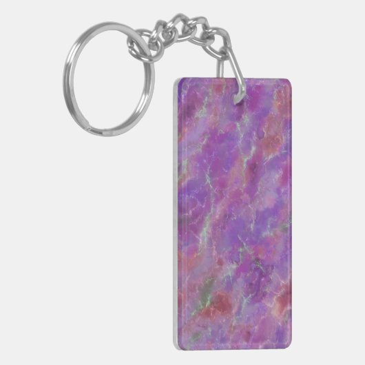 Elegant Pink, Purple, and Silver Marble Pattern Sleutelhanger (Voorkant Links)