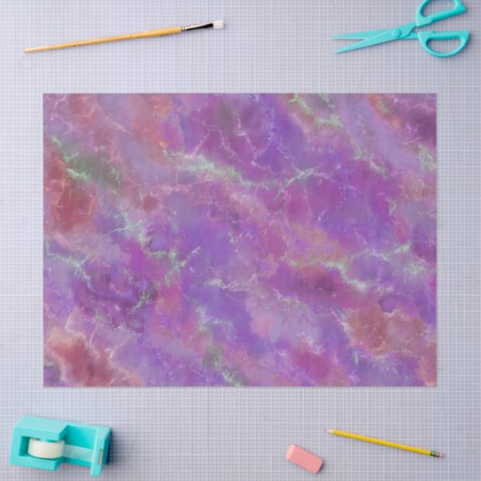 Elegant pink, purple and silver Marble Pattern Tissuepapier (Craft)