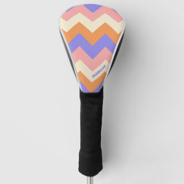 Elegant Pink Purple Chevron Pattern Custom Name Golfheadcover