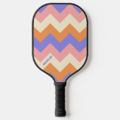 Elegant Pink Purple Chevron Pattern Custom Name Pickleball Paddle (Voorkant)