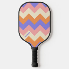 Elegant Pink Purple Chevron Pattern Custom Name Pickleball Paddle