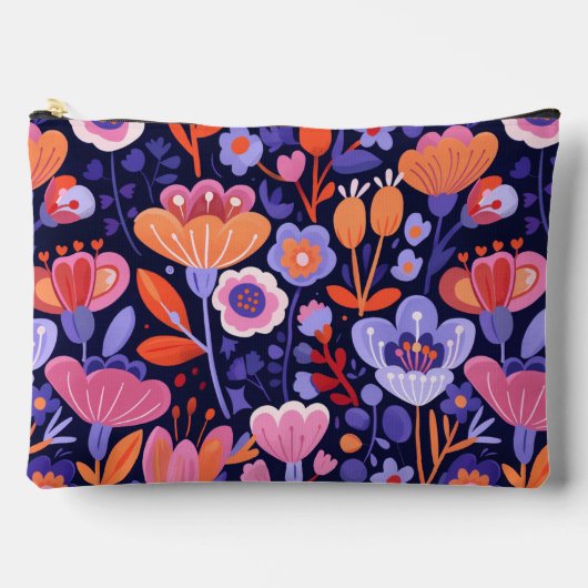 Elegant pink purple folk floral pattern etui (Voorkant)