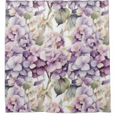 Elegant pink purple watercolor hydrangeas  douchegordijn (Voorkant)