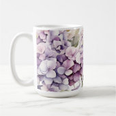 Elegant pink purple watercolor hydrangeas  koffiemok (Links)