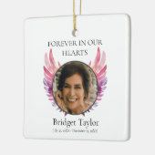 Elegant Pink & Purples Angel Wings Photo Memorial Keramisch Ornament (Links)
