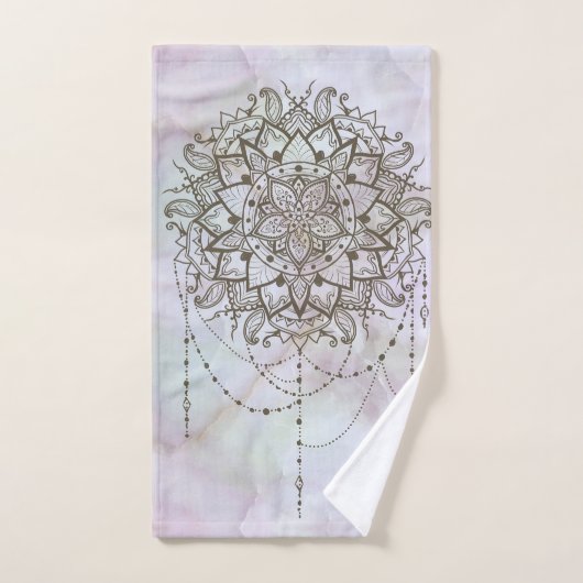 Elegant Pink Quartz Mandala Marble Bad Handdoek (Handdoek)