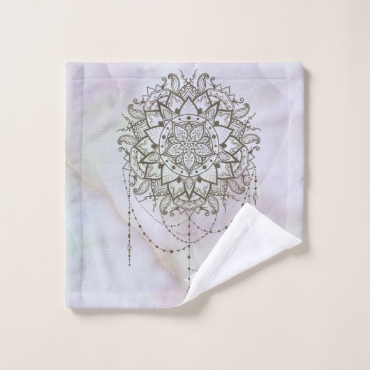 Elegant Pink Quartz Mandala Marble Bad Handdoek (Wasdoekje)