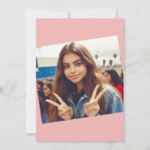 Elegant Pink Quinceañera Uitnodiging (Achterkant)