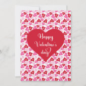 Elegant Pink Red Hearts Valentine Card for Him Feestdagenkaart (Voorkant)