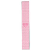 Elegant Pink Red Hearts Valentine Gift Runner Lange Tafelloper (Voorkant)