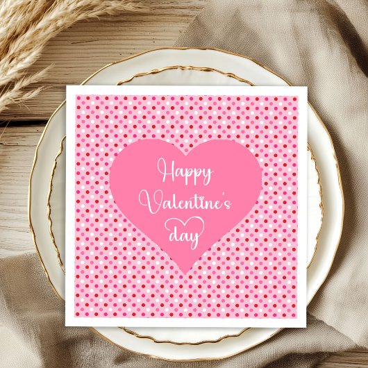 Elegant Pink Red Hearts Valentine Napkins Servet