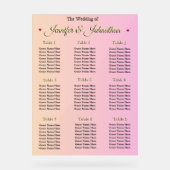 Elegant Pink Red Hearts Wedding Seating Chart Acryl Bord (Voorkant)