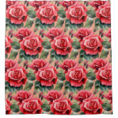 Elegant Pink Red Roses Shower Curtain Douchegordijn (Voorkant)