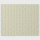 Elegant Pink Rose and Gold Baroque Frame Cadeaupapier (Vlak)