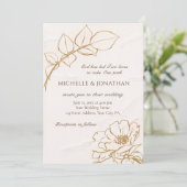 Elegant Pink Rose Art Floral Christelijk huwelijk Kaart (Staand voorkant)