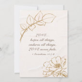 Elegant Pink Rose Art Floral Christelijk huwelijk Kaart (Achterkant)