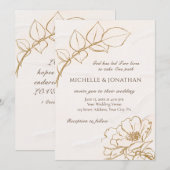 Elegant Pink Rose Art Floral Christelijk huwelijk Kaart (Voorkant / Achterkant)