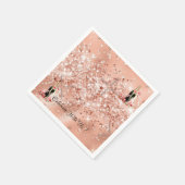 Elegant Pink Rose Champagne Party Cocktail Napkins Servet (Hoek)