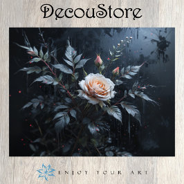 Elegant Pink Rose Decoupage Tissuepapier