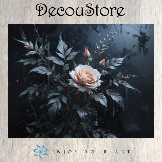 Elegant Pink Rose Decoupage Tissuepapier