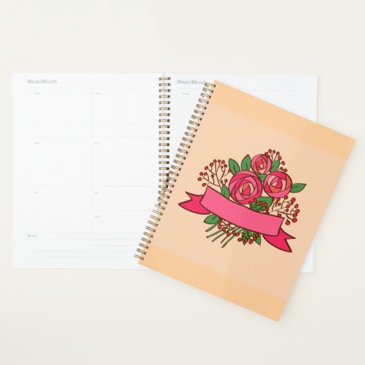 Elegant Pink Rose Floral Bouquet Planner (Display)