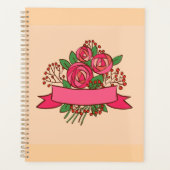 Elegant Pink Rose Floral Bouquet Planner (Voorkant)